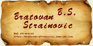 Bratovan Strainović vizit kartica